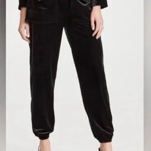NEW Norma Kamali Black Velvet Boyfriend Joggers